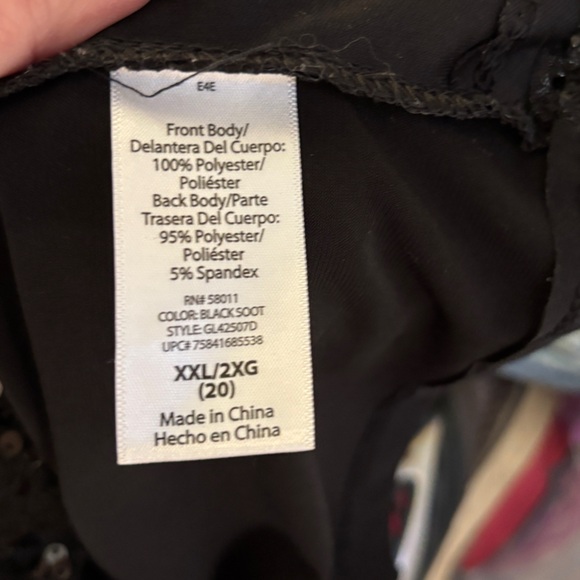 George Black Sequin Sleeveless Tank Top Women’s XXL/20 Party Eveningwear - Picture 6 of 6